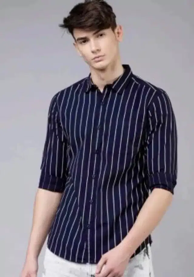Full Sleeves Shirt for Men (Dark Blue, M)
