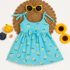 Cotton Printed Frocks for Girls (Blue, 3-4 Years)