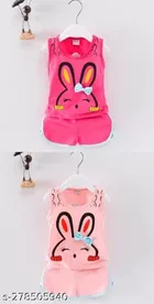 Hosiery Cotton Sleeveless T-Shirt with Pant Clothing Set for Kids 