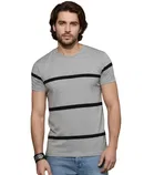 Polyester Printed T-Shirt for Men, Grey 