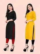 Crepe Solid Kurtis for Women 