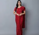 Net Solid Saree for Women 