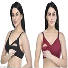Polycotton Feeding Bra for Women (Assorted, 32C) (Pack of 2)