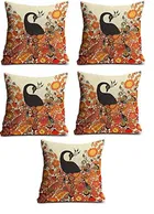 Jute Fabric Printed Cushion Covers 