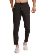 Lycra Solid Trackpant for Men (Black, S)