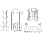 Stainless Steel Cup Stand & Glass Holder with Chakla Belan Stand & Utensil Holder 