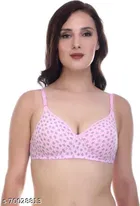 Cotton Blend Printed Padded Bra for Women 