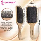 Majestique Premium Wooden Metal Pin Brush for Women, Men & Kids 