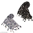 Chiffon Scarves for Women, Multicolor, Pack of 2