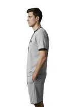 Polyester Printed Co-Ord Set for Men, Grey 