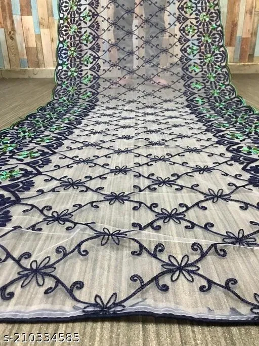Kalamkari Embroidered Net Dupatta for Women (Multicolor, Free Size)