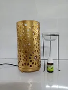 Metal Decorative Electric Moroccan-Style Oil Burner with Oil 