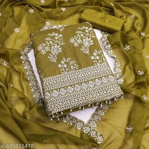 Georgette Punjabi/All Over Suits for Women (Multicolor, 6.45 meter (XL)