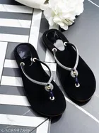 Embellished Synthetic Flat Sandals for Women 