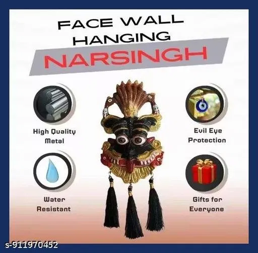 Metal Narsingh Kirtimukha Wall Hanging Mask