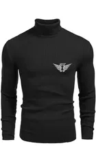 Fleece Solid Hi-Neck Sweater for Men, Black & White, Pack of 2 