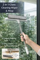 2 in 1 Glass Cleaning Wiper & Mop with Extra Microfiber Cloth