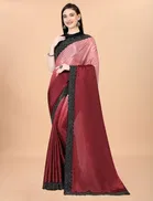 Chinon Solid Saree for Women 