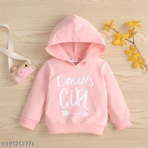 Light Fleece Printed Hoodie for Girls, Light Pink, 9 (10 Years)