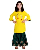 Rayon Embroidered Kurti with Sharara Set for Girls 