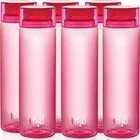 CELLO H2O Round Unbreakable Plastic Water Bottle 1 Liter (Pink, Pack of 6)