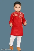 Floral Cotton Kurta Set for Boys 