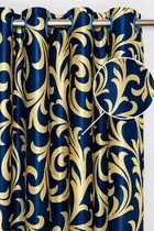 Alaqsa Floral Blue Printed Door Curtain 7ft