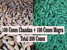 Chandan 100 Pcs & Mogra 100 Pcs Incense Cones 