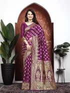 Banarasi Silk Jacquard Print Saree for Women 