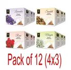 Sandalwood 3 Pcs, Mogra 3 Pcs, Lavender 3 Pcs & Rose 3 Pcs 
