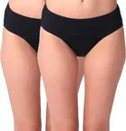 Cotton Blend Solid Briefs for Women, Pack of 2 
