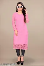 Net Kurti for Women,  Pink  