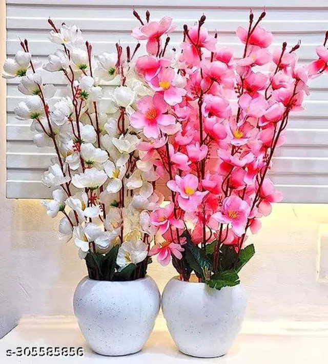 Plastic Artificial Flower (Multicolor, Pack of 2)