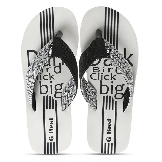 G-Best Slippers for Men (Grey & Black, 7)