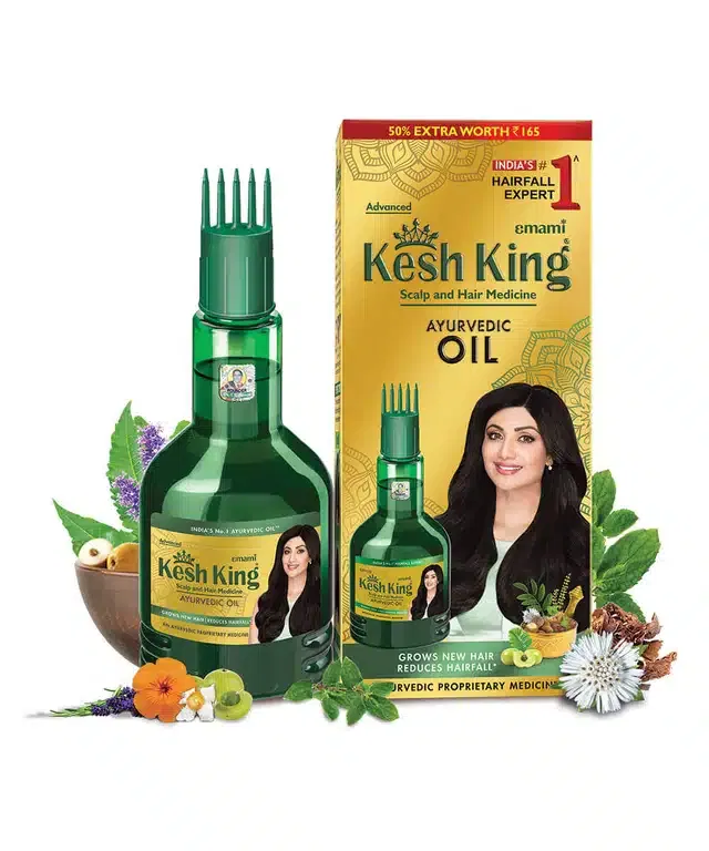 केश किंग आयुर्वेदिक स्कैल्प & हेयर आयल, 300 ml (बोतल)