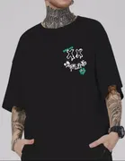 Cotton Half Sleeves Round Neck Printed Oversized T-Shirt for Men 