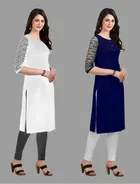 Crepe Solid Kurtis for Women 