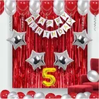 5th Happy Birthday Balloon Decoration Kit, Red, Set of 1
