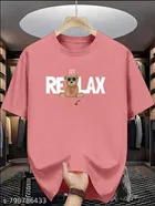 Cotton Blend Printed T-shirt for Women, Pink 