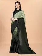 Chinon Solid Saree for Women 