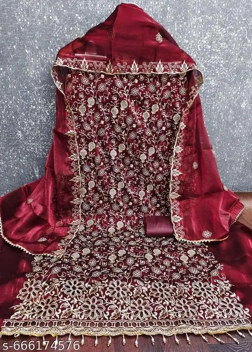 Embroidered Punjabi/All Over Suits for Women (Multicolor, 6.65 meter (XXL)