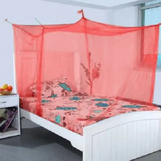 Single Bed Mosquito Net (Red, 6x3 feet)