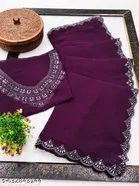 Georgette Saree for Women, Wine 