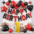 1st Happy Birthday Balloon Decoration Kit ,Red & Black ,Set Of 1