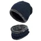 Woolen Solid Cap with Neck Warmer for Men (Black, Set of 1)