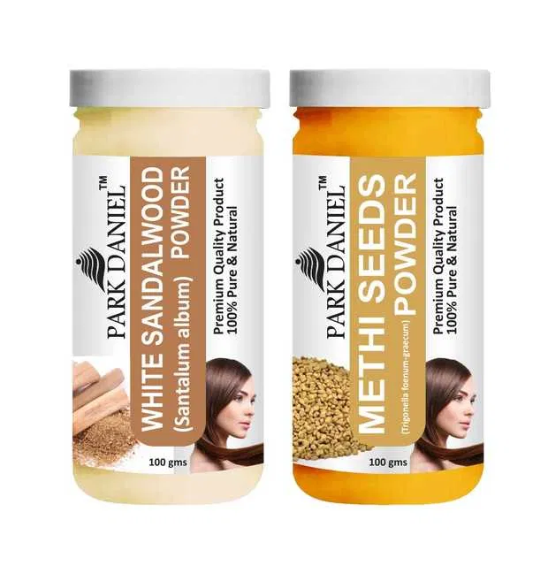 Park Daniel Premium White Sandalwood Powder & Methi Seeds Powder (Pack Of 2, 100 g) (SE-502)