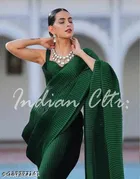 Crushed Satin Party Wear Saree for Women 