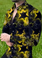 Lycra Printed Shirt For Men, Yellow 