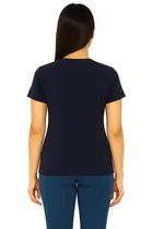 Cotton Blend Printed T-shirt for Women, Navy Blue 