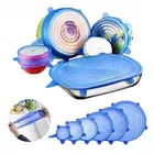Microwave Safe Silicone Flexible Lids, Pack of 6, Multicolor